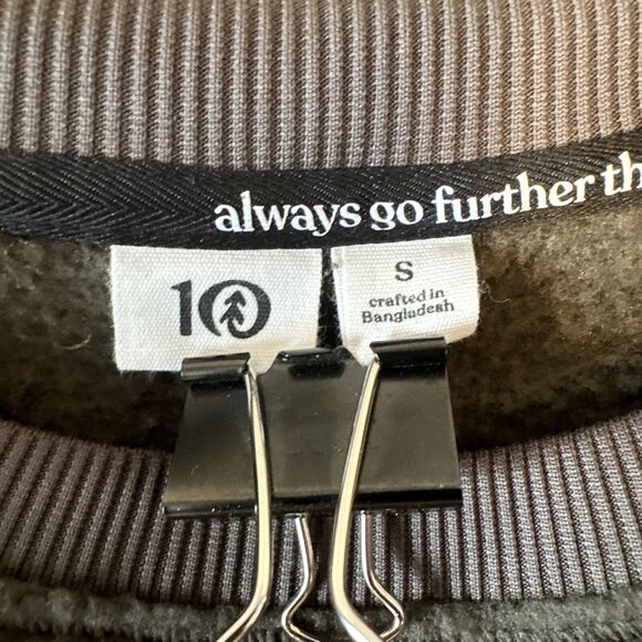 Tentree Womens EcoLoft Boyfriend Crew Sweater S Small Green Teddy Bear Fleece - Picture 7 of 7